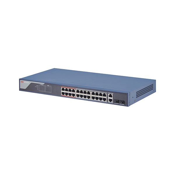 Switch 24 porturi PoE 100Mbps, 2 port uplink Gigabit, SMART Management - HIKVISION DS-3E1326P-EI - 1