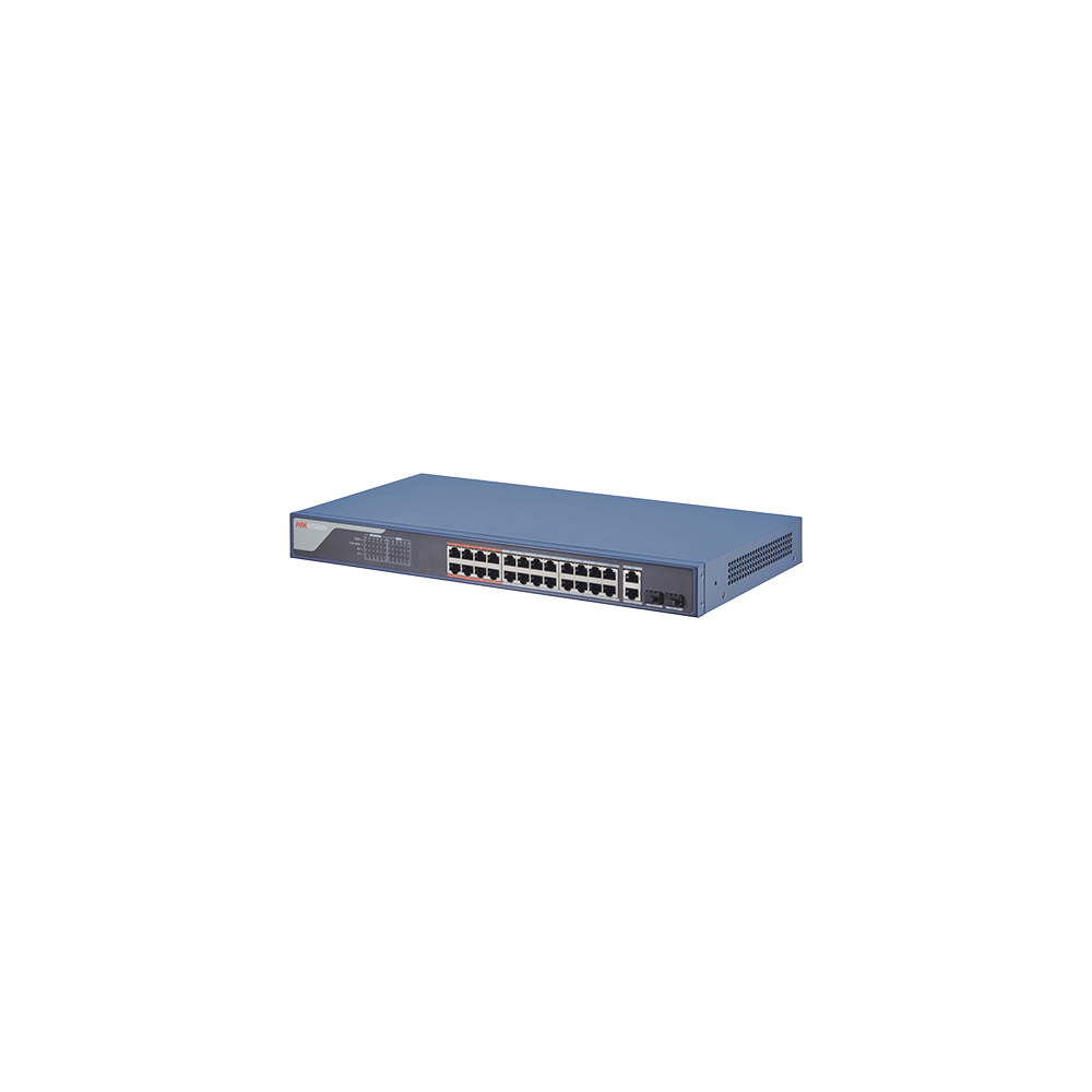 Switch 24 porturi PoE 100Mbps, 2 port uplink Gigabit, SMART Management - HIKVISION DS-3E1326P-EI - 1