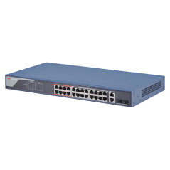 Switch 24 porturi PoE 100Mbps, 2 port uplink Gigabit, SMART Management - HIKVISION DS-3E1326P-EI - 1