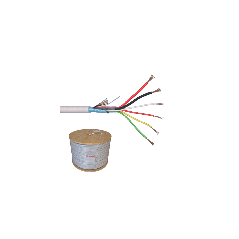 Cablu de alarma 6 fire ecranate + alimentare 2x0.75, cupru integral, 500m 6CUEF+2x0.75-T - 1