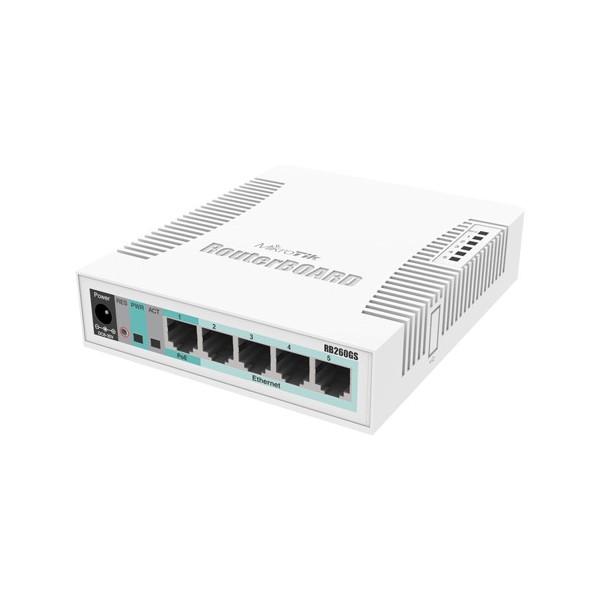 Smart Switch, 5 x Gigabit, 1 x SFP - Mikrotik CSS106-5G-1S - 1