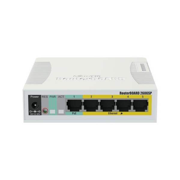 Smart Switch 5 x Gigabit (4 x PoE), 1 x SFP - Mikrotik CSS106-1G-4P-1S - 1