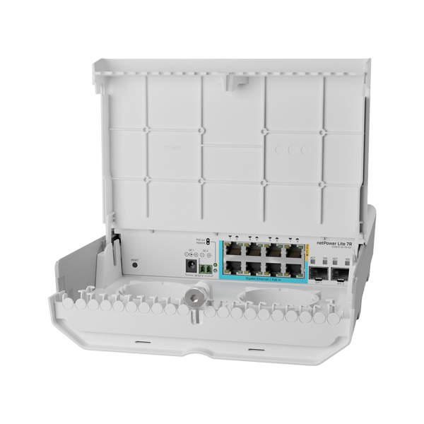 Smart Switch outdoor, 8 x Gigabit (7 PoE in), 2 x SFP+ 10Gbps - Mikrotik CSS610-1Gi-7R-2S+OUT - 1