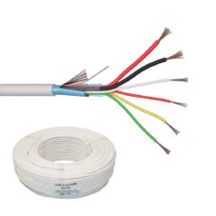 Cablu de alarma 6 fire ecranate + alimentare 2x0.75, cupru integral, 100m 6CUEF+2x0.75 - 1