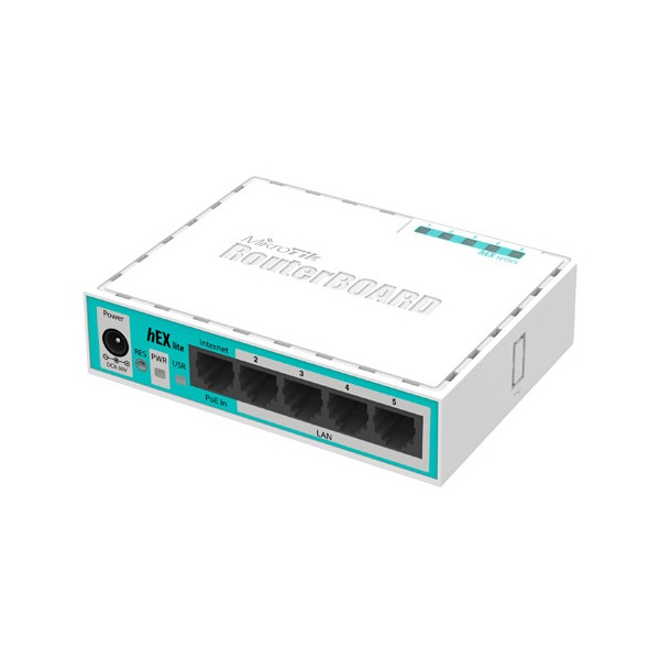Router hEX Lite, 5 x Fast Ethernet, RouterOS L4 - Mikrotik RB750r2 - 1