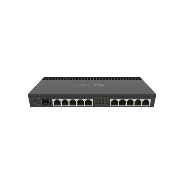 Router 10 x Gigabit, 1 x SFP+ 10Gbps, 1 x PoE, RouterOS L5, 1U - Mikrotik RB4011iGS+RM - 1