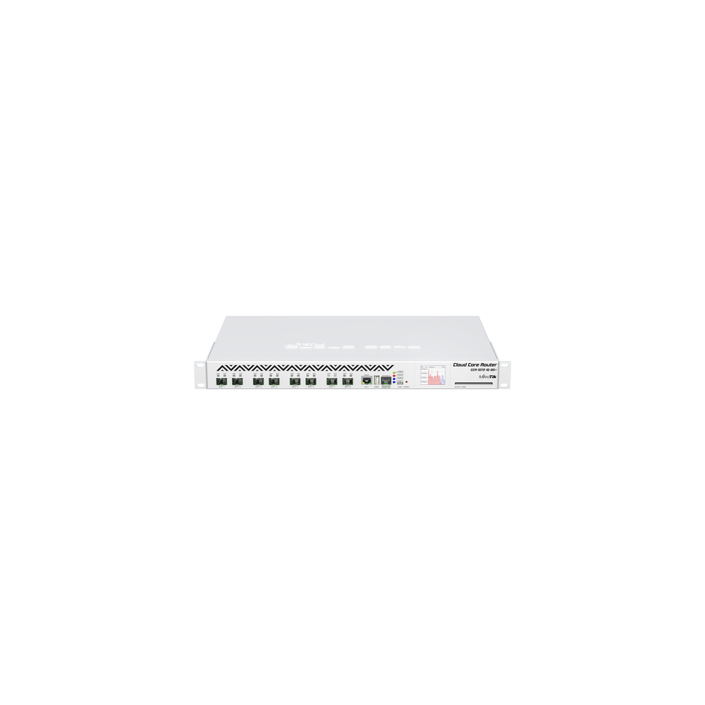 Cloud Core Router, 8 x SFP+, 1 x Gigabit, RouterOS L6, 1U - MikroTik CCR1072-1G-8S+ - 1