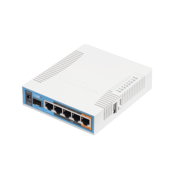 hAP ac, 5 x Gigabit, 802.11b/g/n 2.4Ghz, 802.11ac 5GHz, SFP, USB - MikroTik RB962UiGS-5HacT2HnT - 1