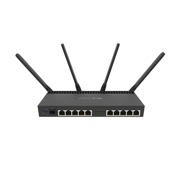 Router 10 x Gigabit, 1 x SFP+ 10Gbps,PoE IN/OUT, RouterOS L5, Wi-Fi - Mikrotik RB4011iGS+5HacQ2HnD-I - 1