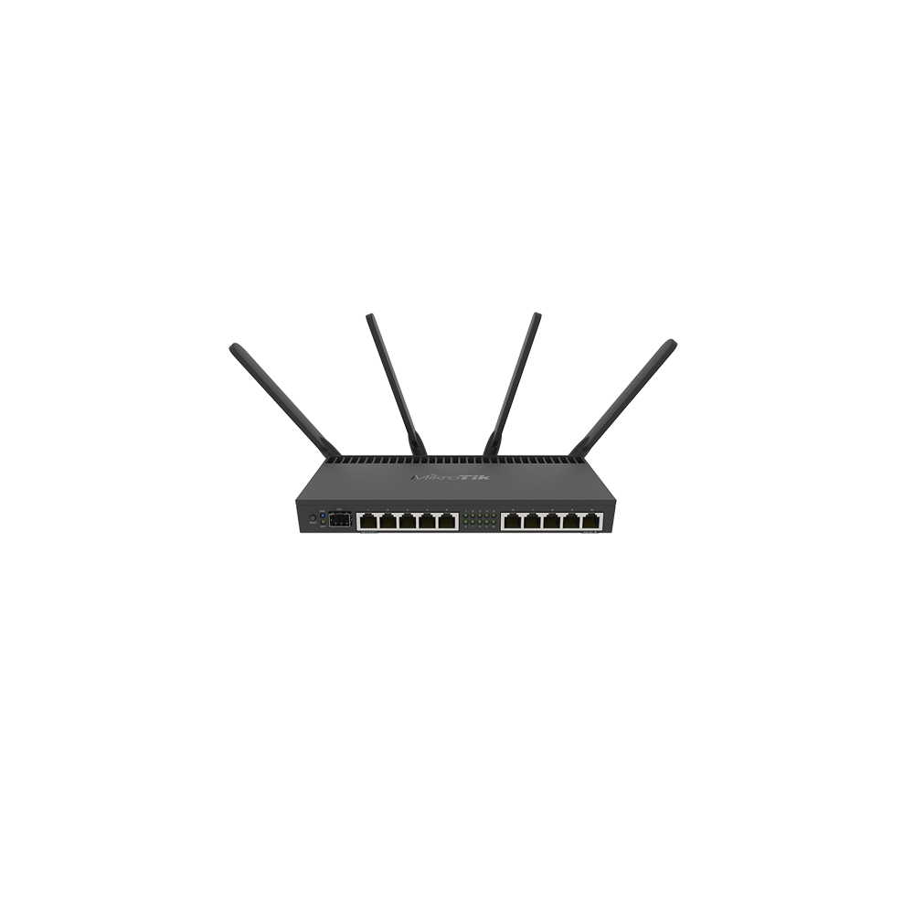 Router 10 x Gigabit, 1 x SFP+ 10Gbps,PoE IN/OUT, RouterOS L5, Wi-Fi - Mikrotik RB4011iGS+5HacQ2HnD-I - 1