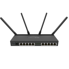 Router 10 x Gigabit, 1 x SFP+ 10Gbps,PoE IN/OUT, RouterOS L5, Wi-Fi - Mikrotik RB4011iGS+5HacQ2HnD-I - 1