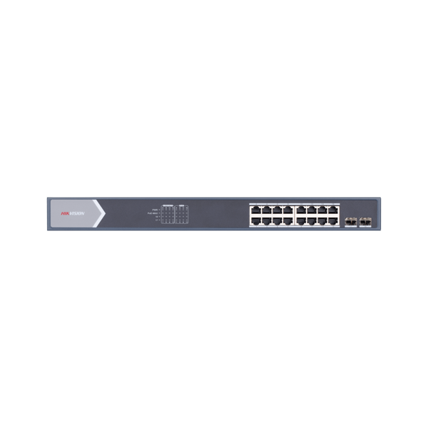 Switch 16 porturi gigabit PoE,  2 porturi SFP, Smart Management - HIKVISION DS-3E1518P-SI - 1
