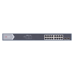Switch 16 porturi gigabit PoE,  2 porturi SFP, Smart Management - HIKVISION DS-3E1518P-SI - 1