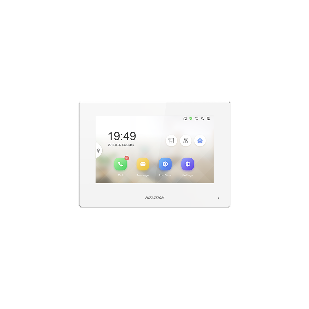 Monitor videointerfon TCP/IP, TFT LCD 7 inch touch screen, PoE - HIKVISION DS-KH6320-LE1-W - 1