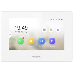 Monitor videointerfon TCP/IP, TFT LCD 7 inch touch screen, PoE - HIKVISION DS-KH6320-LE1-W - 1