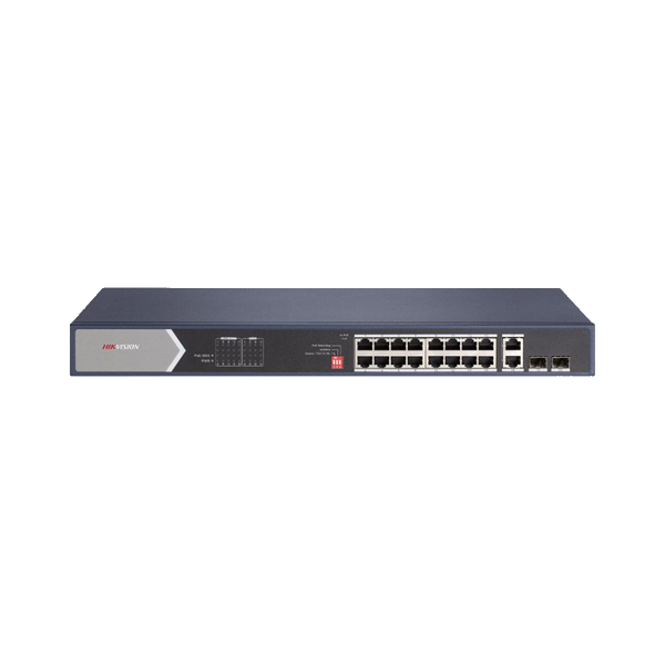 Switch 20 porturi Gigabit fara management, Hi PoE, 2 x RJ45, 2 x SFP 225W - HIKVISION DS-3E0520HP-E - 1