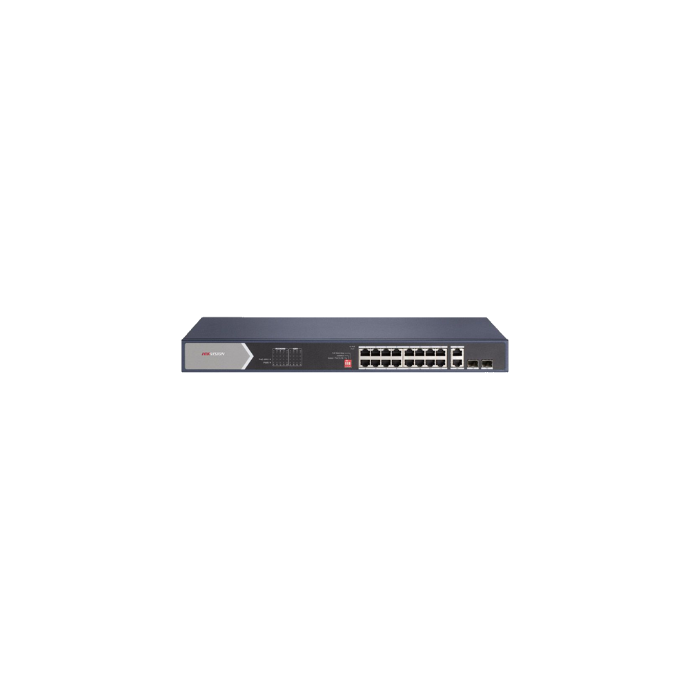 Switch 20 porturi Gigabit fara management, Hi PoE, 2 x RJ45, 2 x SFP 225W - HIKVISION DS-3E0520HP-E - 1