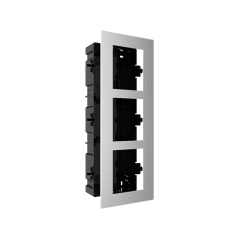 Rama montaj ingropat din otel inoxidabil, 3 module, pentru Interfon modular - HIKVISION DS-KD-ACF3-S - 1