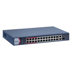 Switch 24 porturi PoE 100Mbps, 1 x Gigabit RJ45, 1 x Gigabit combo, Management - HIKVISION DS-3E1326 - 1