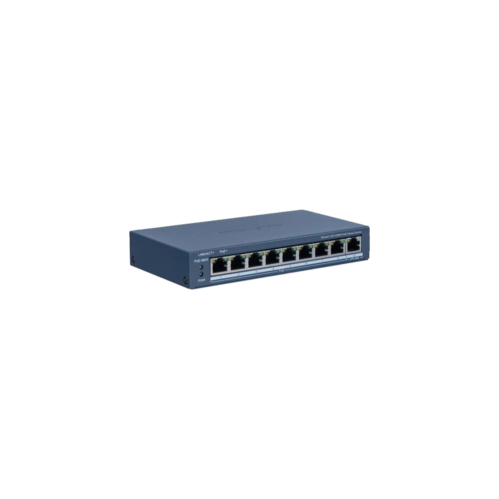 Switch 8 porturi PoE, 1 port uplink RJ45, Management - HIKVISION DS-3E1309P-EI-M - 1