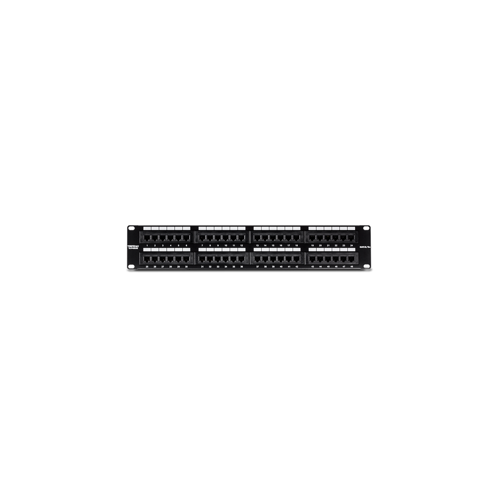 Patch Panel 48 porturi RJ45 UTP 19', Cat5/5e - TRENDnet TC-P48C5E - 1