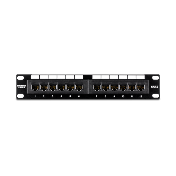 Patch Panel 12 porturi RJ45 UTP 10', Cat6 - TRENDnet TC-P12C6 - 1