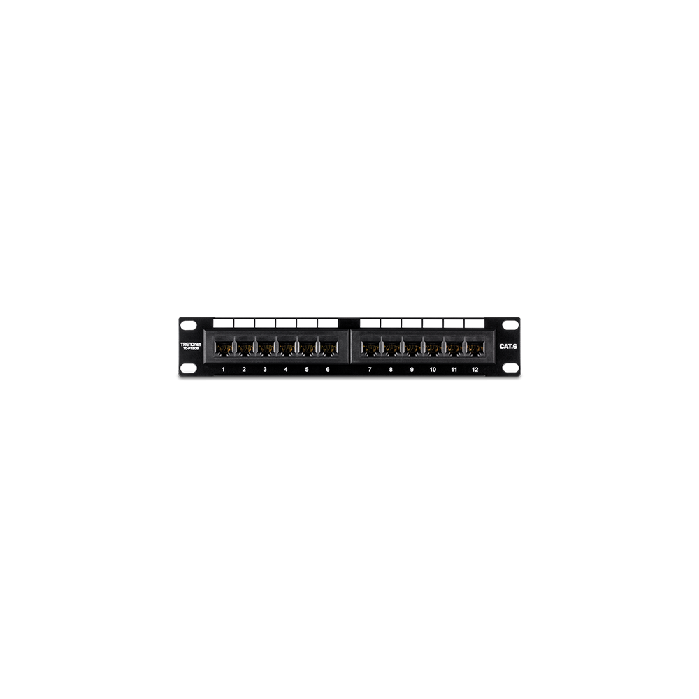 Patch Panel 12 porturi RJ45 UTP 10', Cat6 - TRENDnet TC-P12C6 - 1