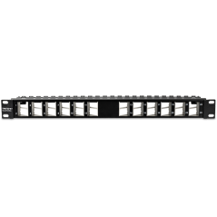 Patch Panel ecranat 24 porturi blank keystone inclinate 1U - TRENDnet TC-KP24SA - 1