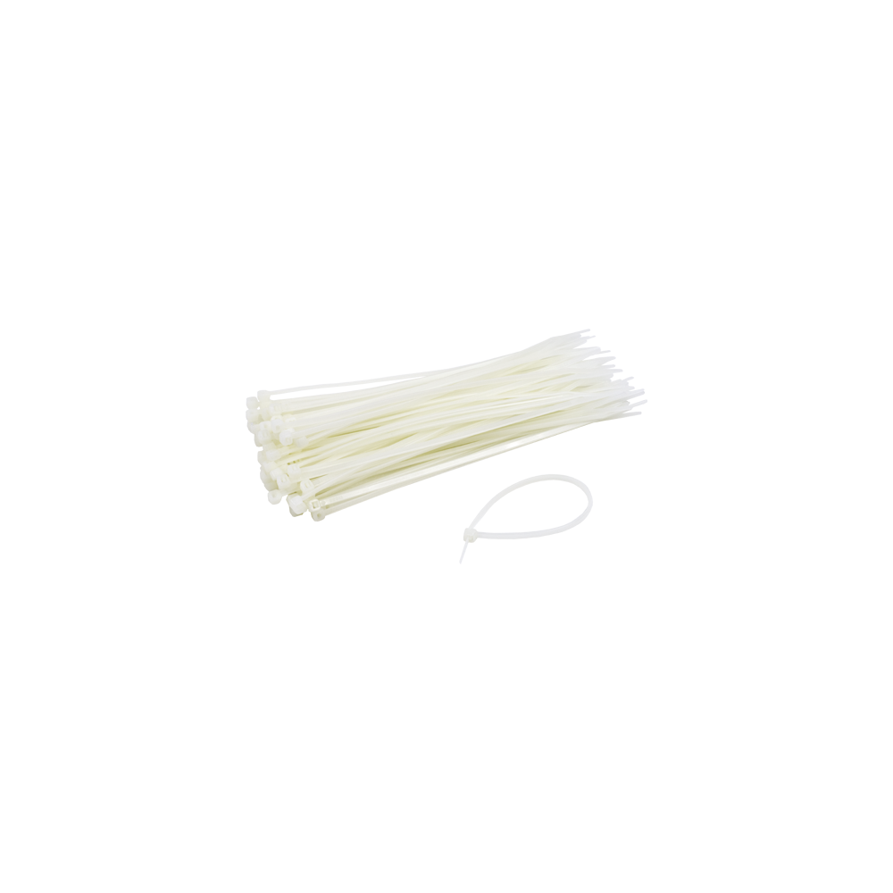 Coliere de plastic 150x3.6 mm, ALB, 100 buc TCP-150-3.6-W - 1