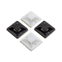 Suport plastic prindere coliere, ALB, 19x19 mm, autoadeziv, 100 buc TAD-1-W - 1