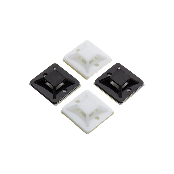 Suport plastic prindere coliere, NEGRU, 19x19 mm, autoadeziv, 100 buc TAD-1-B - 1
