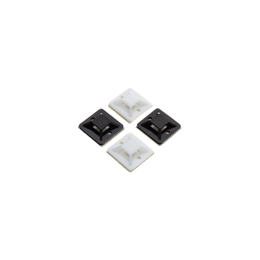 Suport plastic prindere coliere, NEGRU, 19x19 mm, autoadeziv, 100 buc TAD-1-B - 1
