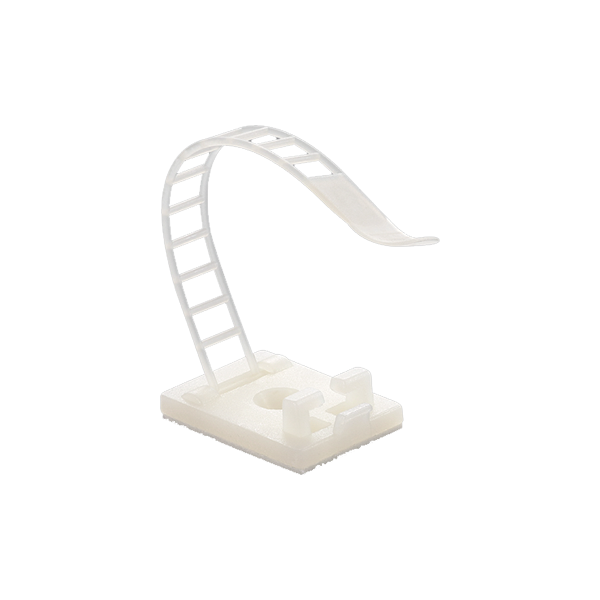 Suport plastic ajustabil pentru prindere cabluri, ALB, 25x18 mm, autoadeziv, 100 buc TAA-1-W - 1