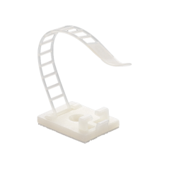 Suport plastic ajustabil pentru prindere cabluri, ALB, 25x18 mm, autoadeziv, 100 buc TAA-1-W - 1