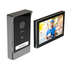 Kit interfon video inteligent EZVIZ, rezolutie 2k, monitor TFT 7 inch, instalare pe 2 fire, RFID, co - 1