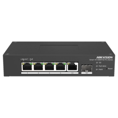 Switch Smart managed 4 porturi 10/100 MBps PoE, 1 port Gigabit SFP, 1 port Gigabit RJ45 - HIKVISION  - 1