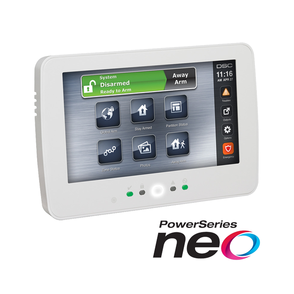 Tastatura touch screen color 7', 128 zone, SERIA NEO - DSC HS2TCHPEE1 - 1
