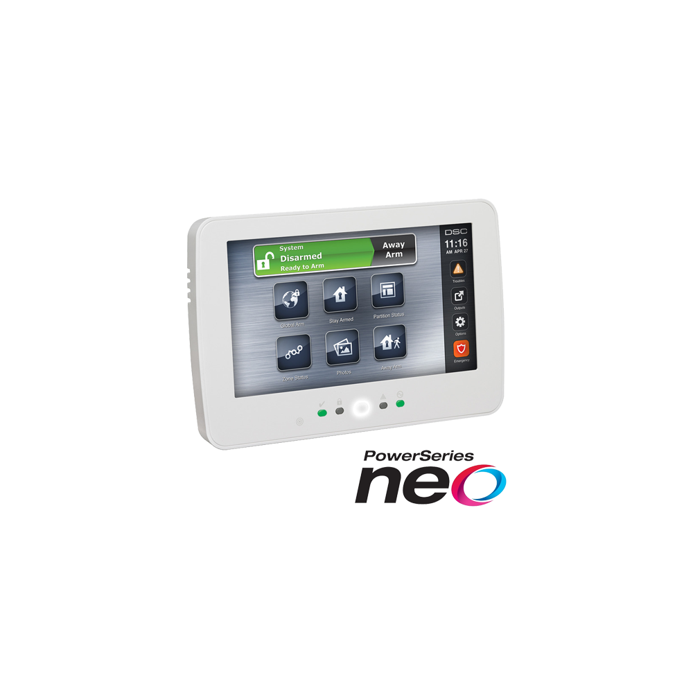 Tastatura touch screen color 7', 128 zone, SERIA NEO - DSC HS2TCHPEE1 - 1
