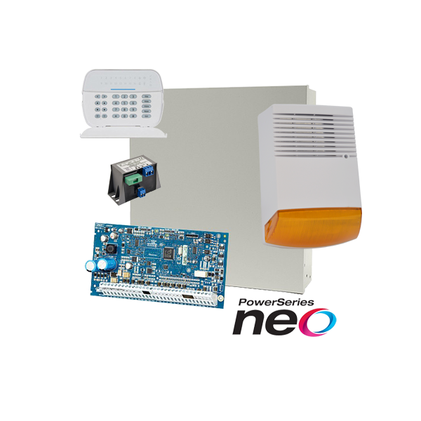 Kit alarma la efractie DSC NEO cu sirena exterioara KIT2016BS - 1