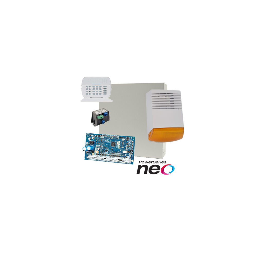 Kit alarma la efractie DSC NEO cu sirena exterioara KIT2016BS - 1