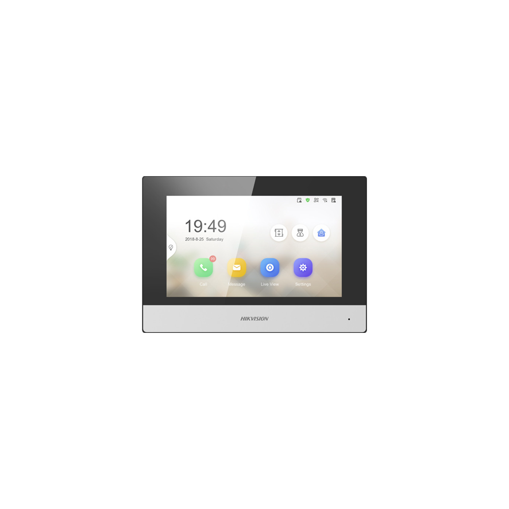 Monitor videointerfon Touch Screen TFT LCD 7 inch, conectare 2 fire, Wifi - HIKVISION DS-KH6320Y-WTE - 1