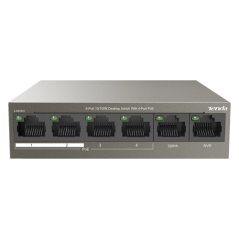 Switch 4 porturi PoE, 2 porturi uplink RJ45 10/100Mbps - TENDA TND-TEF1106P-4-63W - 1