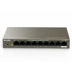 Switch 8 porturi PoE, 1 port uplink RJ45, 10/100Mbps - TENDA TND-TEF1109P-8-63W - 1
