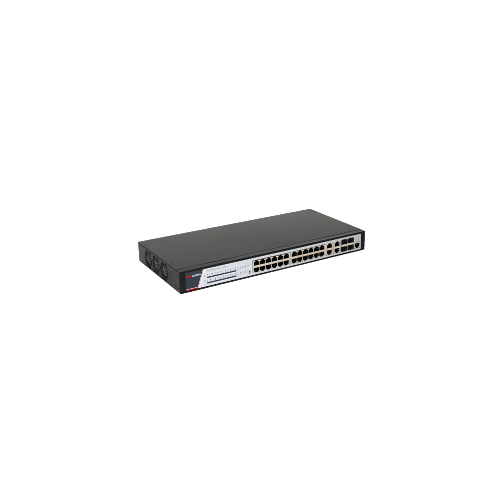 Switch 24 porturi PoE 1000Mbps, 370W, 4 porturi RJ45/SFPGigabit combo, management - HIKVISION DS-3E2 - 1