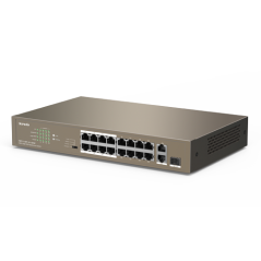 Switch 16 porturi PoE 10/100 Mbps, 2 port RJ45 Gigabit, 1 port SFP Gigabit - TENDA TND-TEF1118P-16-1 - 1
