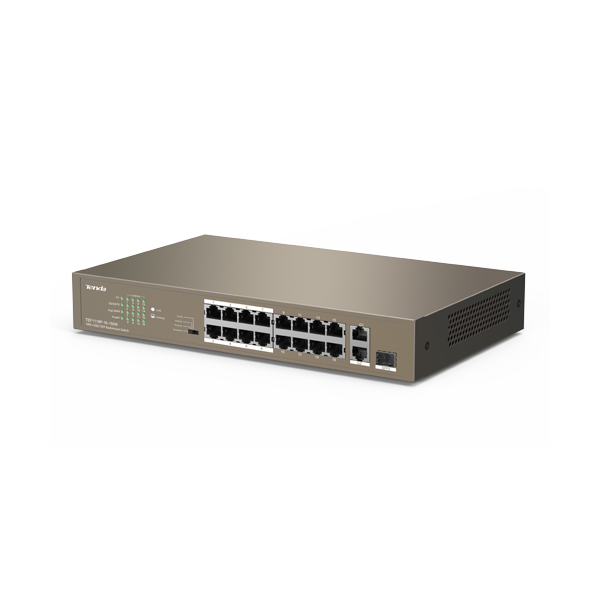 Switch 24 porturi PoE 10/100 Mbps, 2 porturi RJ45 Gigabit, 1 port SFP Gigabit - TENDA TND-TEF1126P-2 - 1