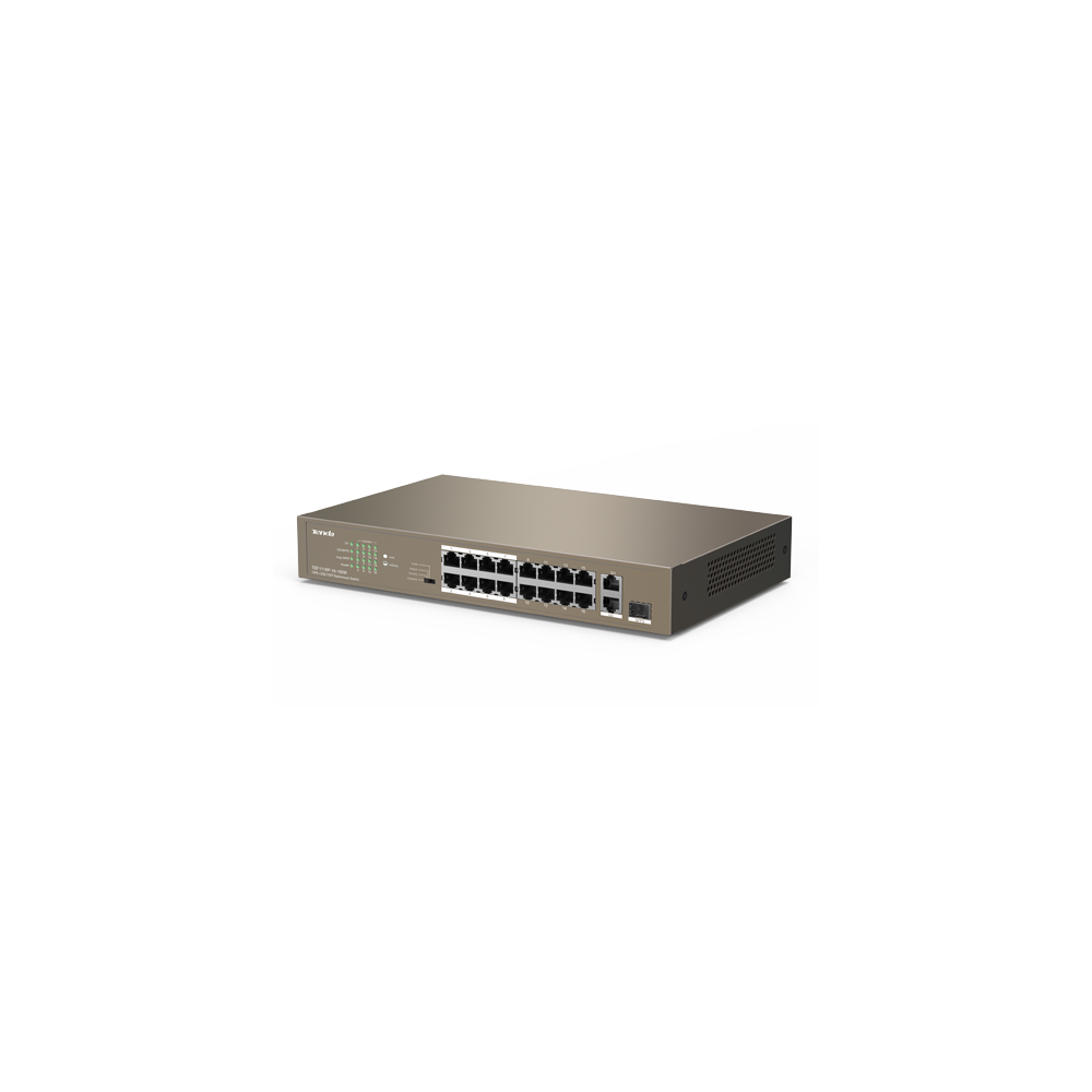 Switch 24 porturi PoE 10/100 Mbps, 2 porturi RJ45 Gigabit, 1 port SFP Gigabit - TENDA TND-TEF1126P-2 - 1
