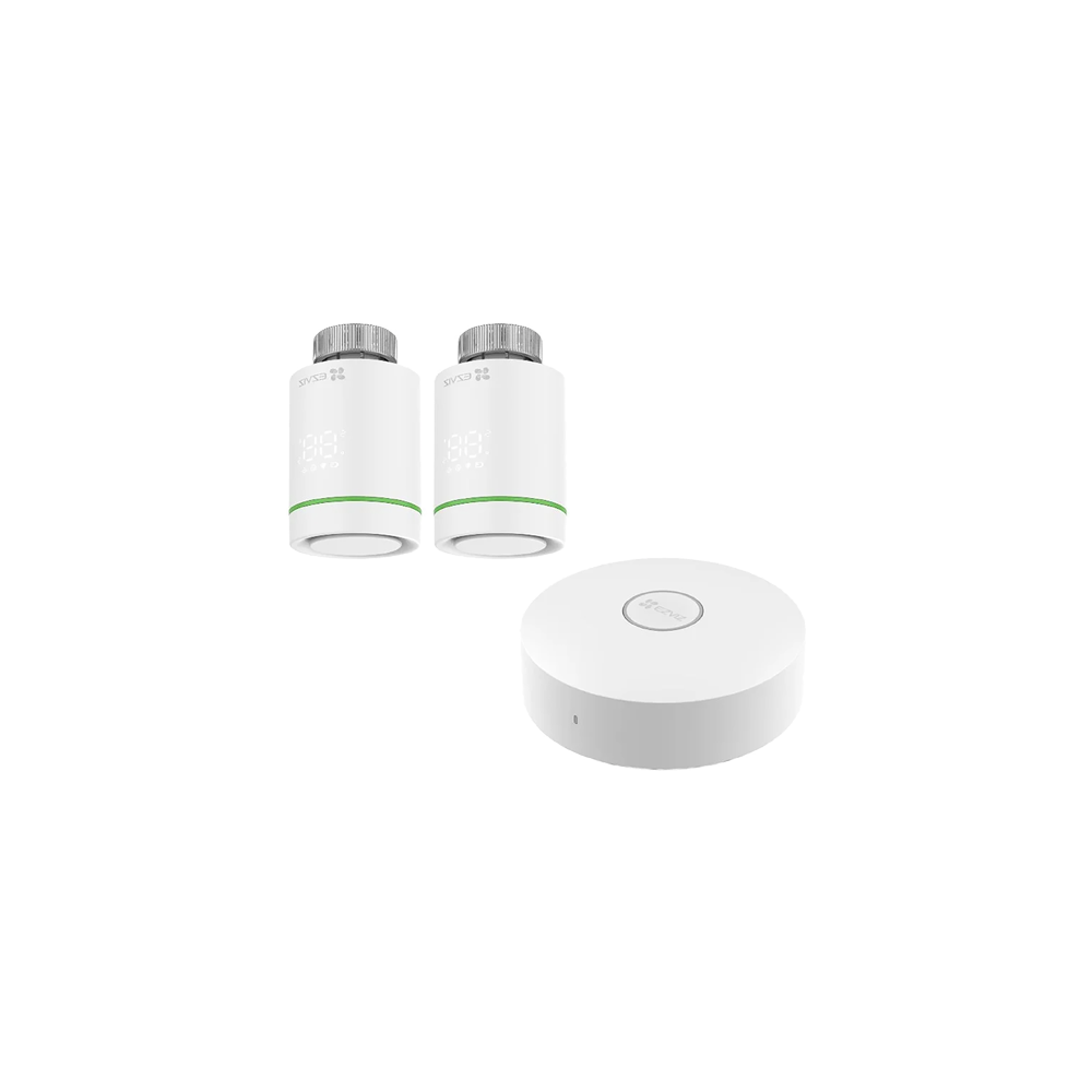 Kit Home Gateway Smart Home + 2 x Termostat inteligent, comunicare wireless ZigBee, EZVIZ CS-T55-A3- - 1