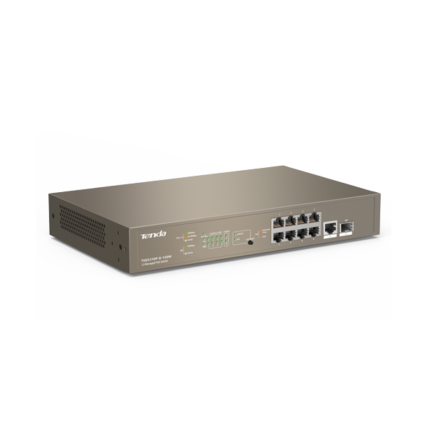 Switch 8 porturi PoE Gigabit, 1 port consola, 1 port SFP Gigabit, management - TENDA TND-TEG5310P-8- - 1