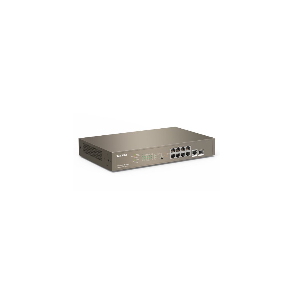 Switch 8 porturi PoE Gigabit, 1 port consola, 1 port SFP Gigabit, management - TENDA TND-TEG5310P-8- - 1